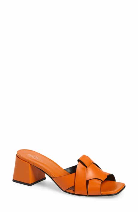 2 Twin Hearts Cross Band Block Heel Sandal