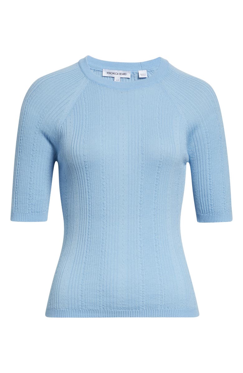 Veronica Beard Brielle Raglan Rib Knit Top, Main, color, Blue Jay