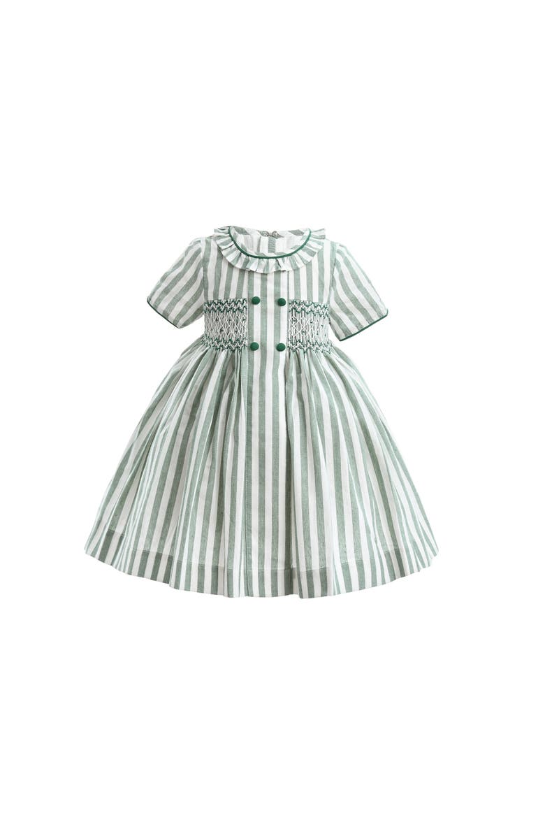 Tulleen Button-Up Stripe Dress, Main, color, Green