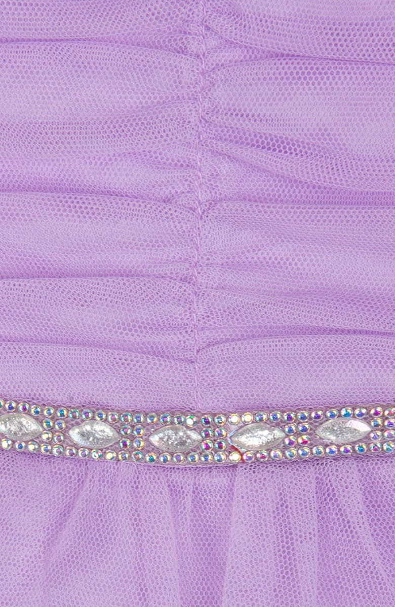 Rare Editions Kids' Ruched Embellished Party Dress, Alternate, color, Lilac