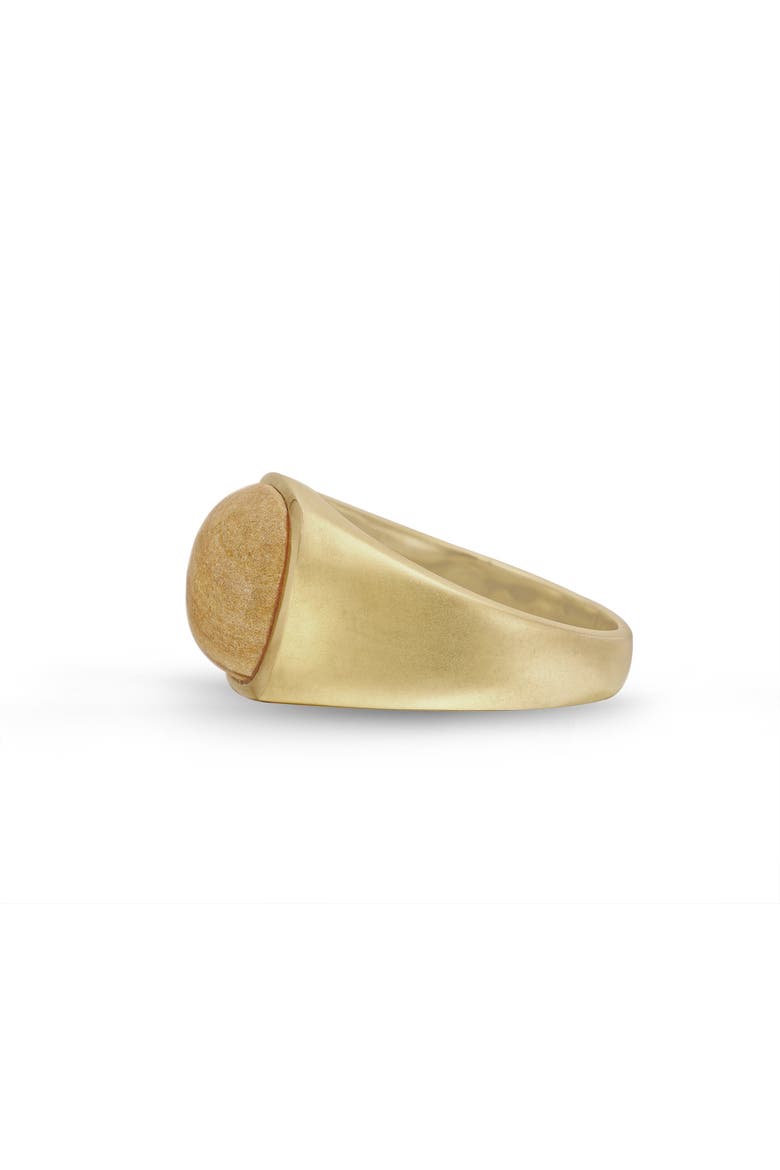 Wood Jasper Iconic Sterling Silver Men Signet Ring, Alternate, color, 14KT Gold Vermeil on Sterling