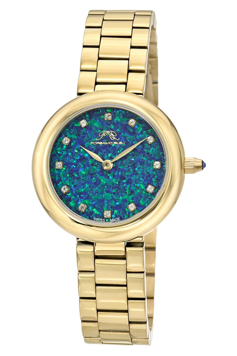 Opal Swiss Quartz Bracelet Watch, 32mm, Main, color, GOLD