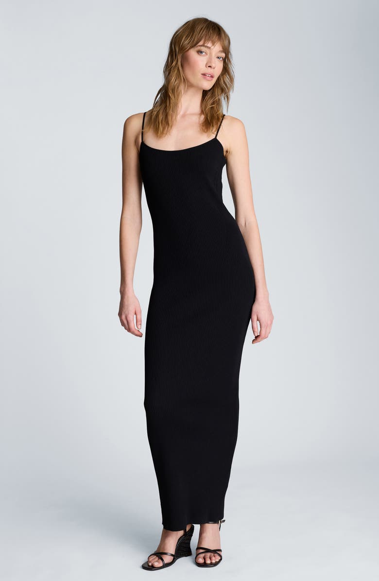 Kenneth Cole Ribbed Cami Sweater Dress, Alternate, color, Black