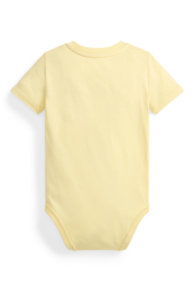 Polo Bear Cotton Jersey Bodysuit, Alternate, color, T BIRD YELLOW