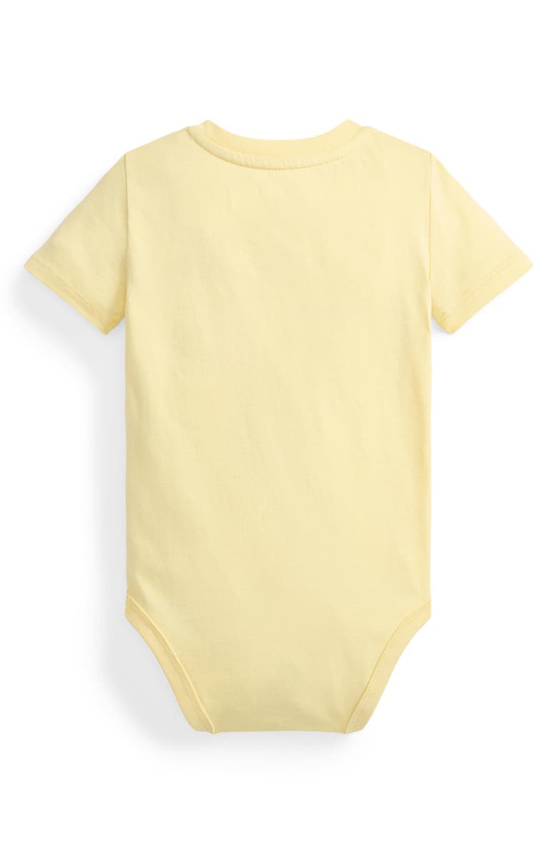 Ralph Lauren Polo Bear Cotton Jersey Bodysuit, Alternate, color, T Bird Yellow
