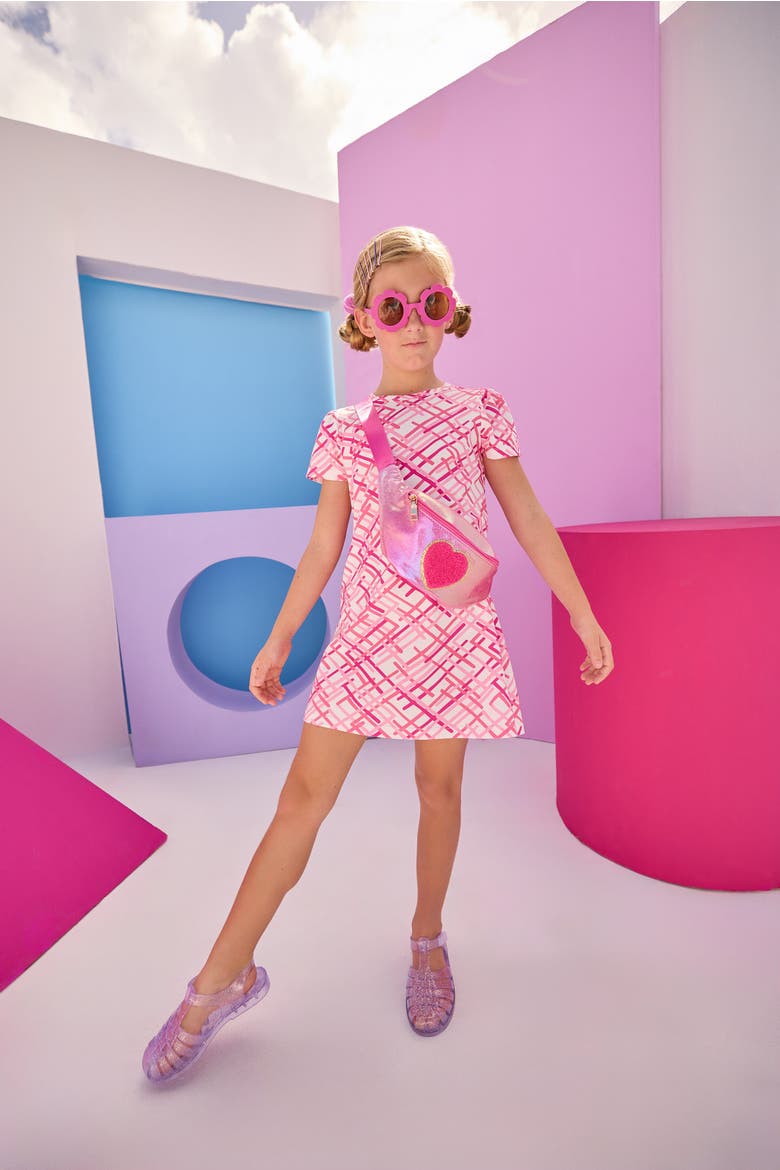 Kids' Everyday Tee Dress, Alternate, color, Pink ZigZag