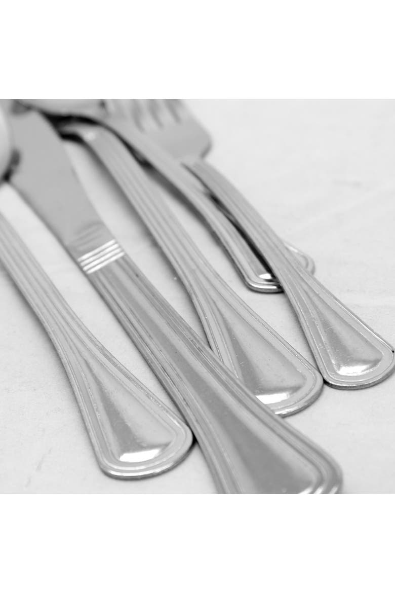 South Bay 65 Piece Stainless Steel Flatware Service Set with Wire Caddy, Alternate, color, Metallic Silver