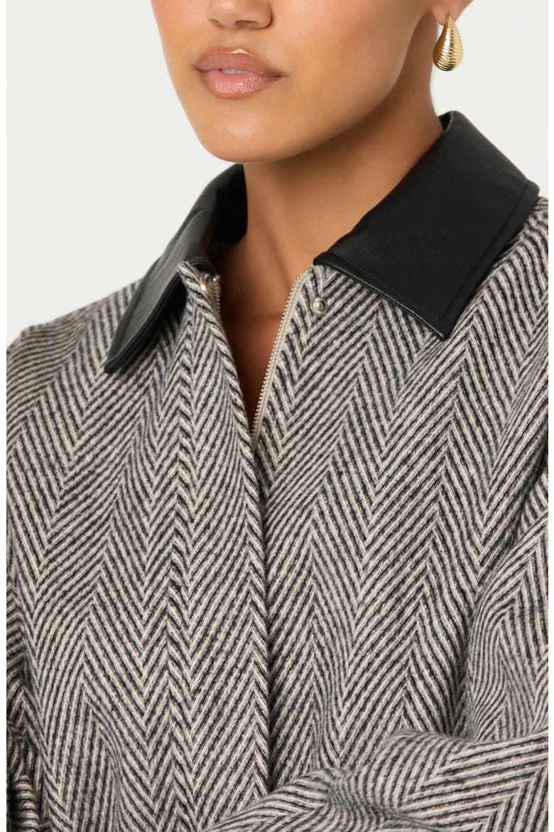 Nelly Herringbone Jacket, Alternate, color, GREY HERRINGBONE