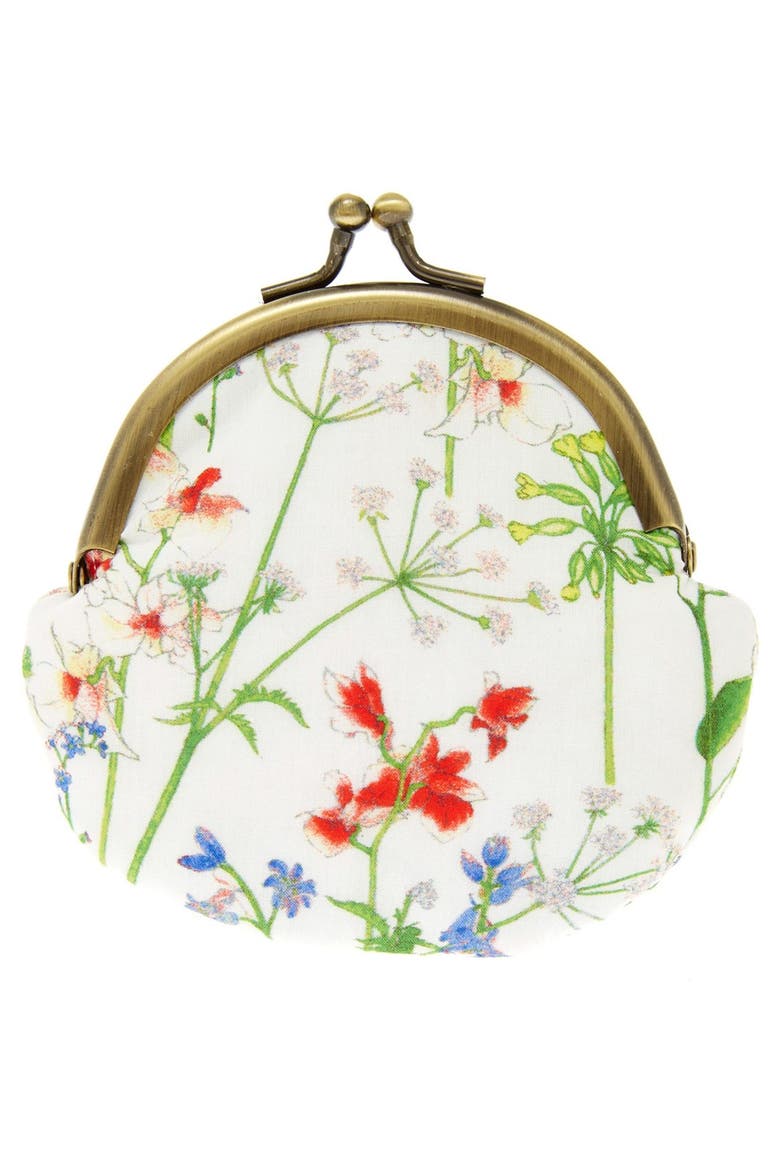 Floral Print Coin Purse, Main, color, THEODORA