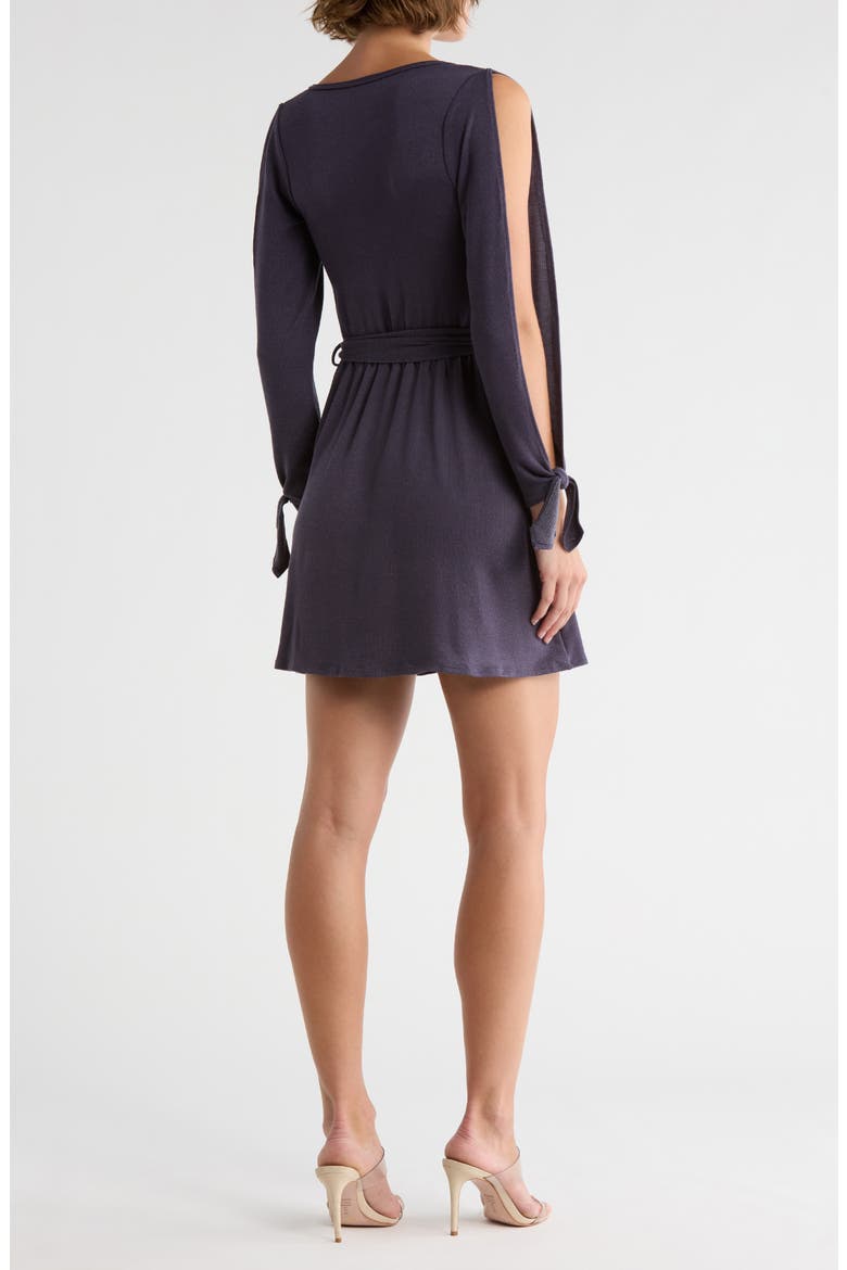 Long Sleeve Wrap Dress, Alternate, color, DEJA BLUE