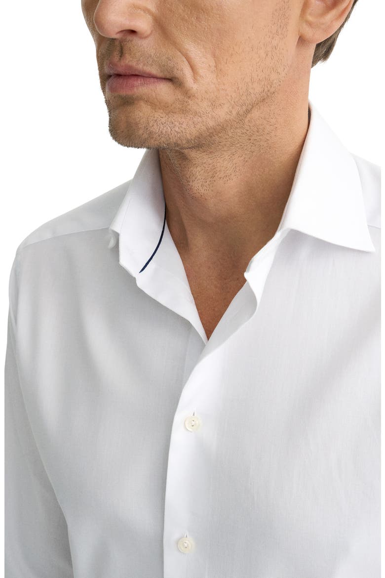 Contemporary Fit Cotton Twill Dress Shirt, Alternate, color, WHITE