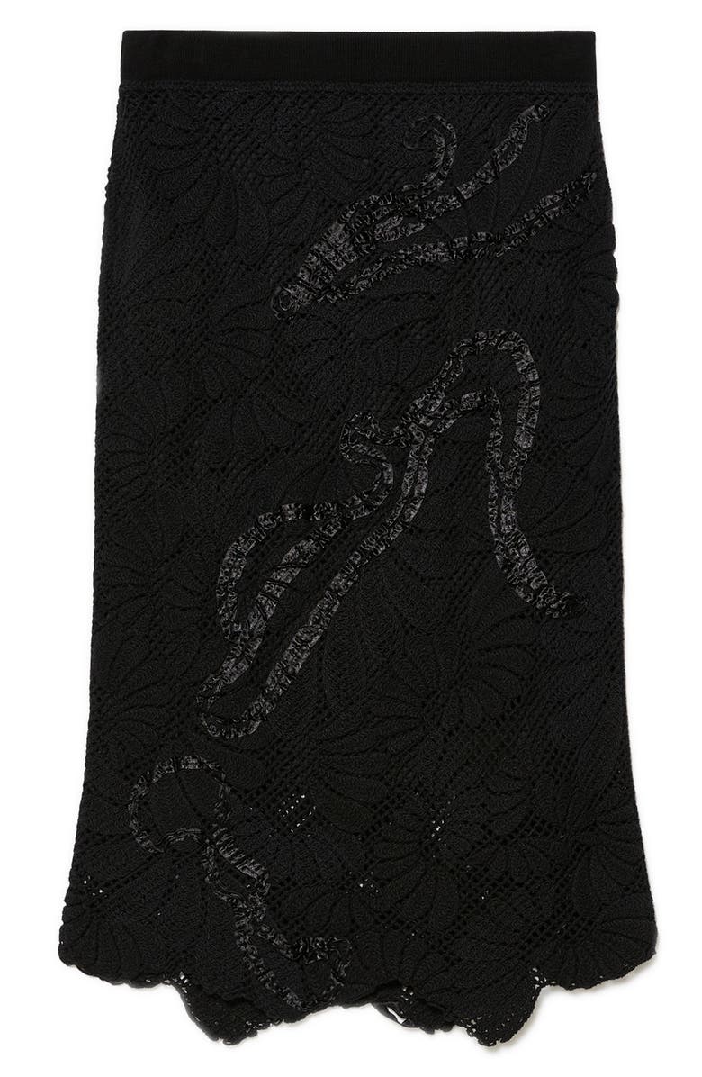 Marina Rinaldi Campale Knit Midi Skirt, Alternate, color, Black