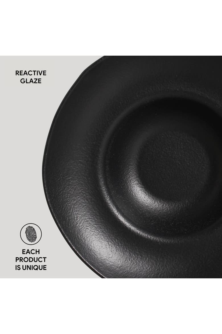 Deep Rim Plate Set of 4, Alternate, color, Matte Black