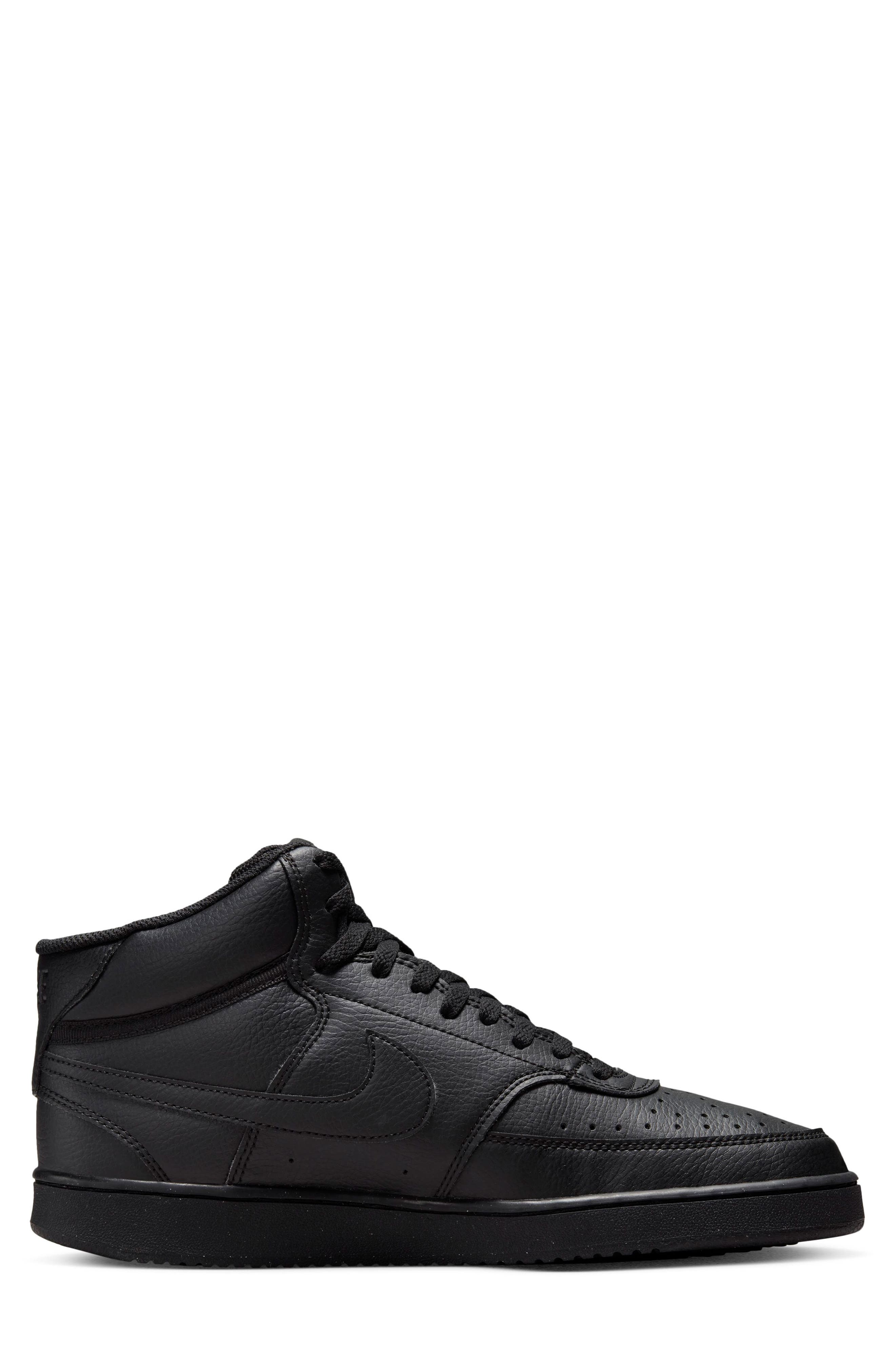 Court Vision Mid Next Nature Mid Top Sneaker, Alternate, color, BLACK/ BLACK/ BLACK