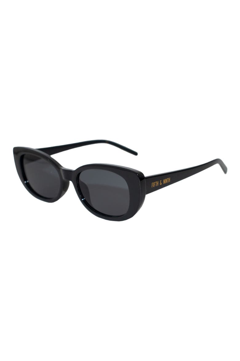 Dolly 68mm Oversize Polarized Oval Sunglasses, Alternate, color, BLACK/ BLACK