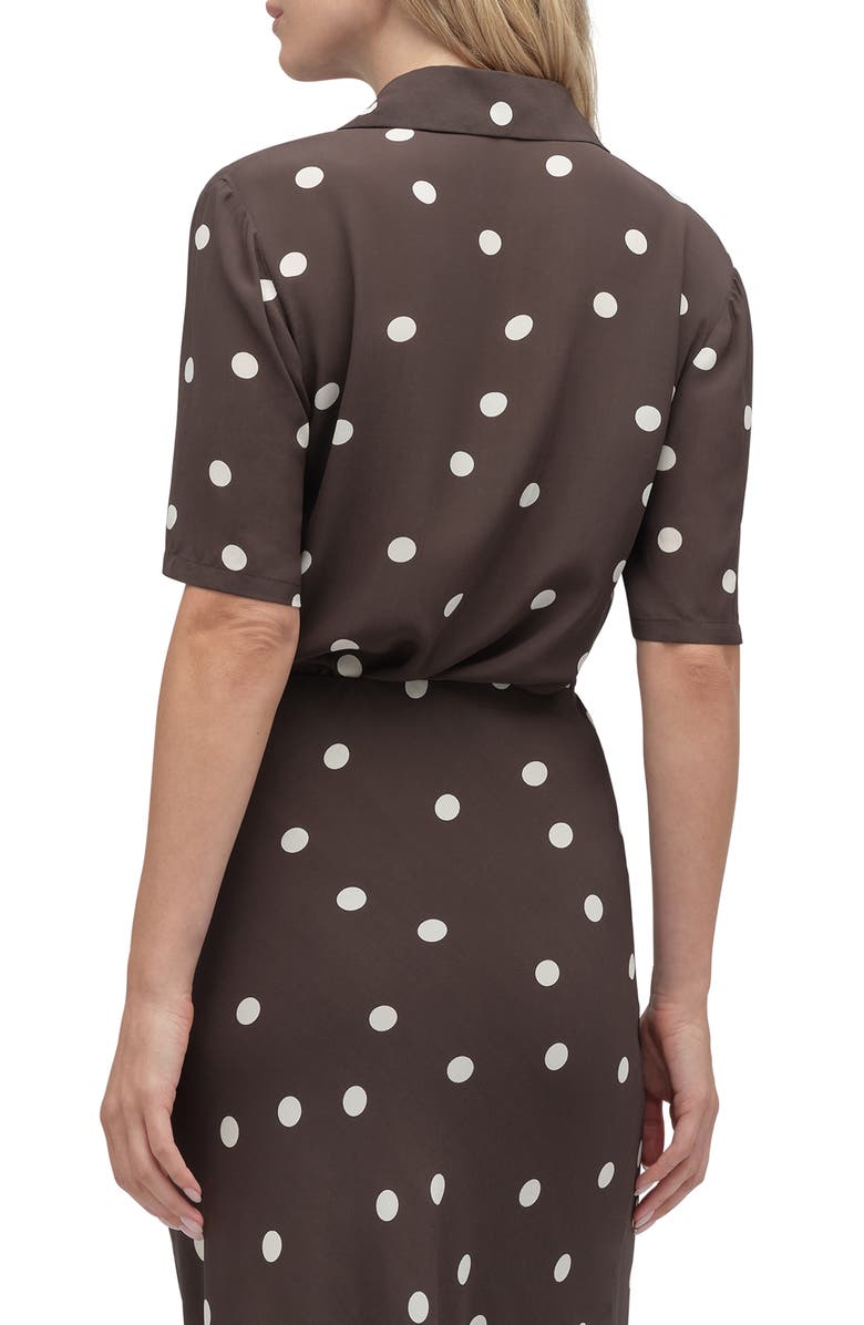 Favorite Daughter Sunny Polka Dot Button-Up Shirt, Alternate, color, Espresso Polka Dot