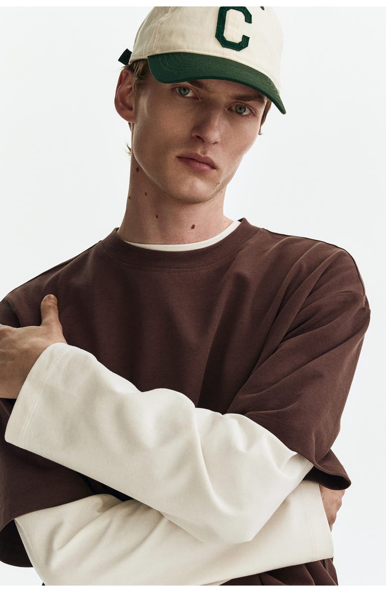 H&M Loose Fit Boxy-style T-shirt, Alternate, color, Dark Brown
