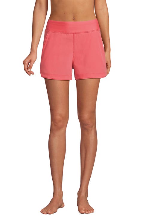 3" Quick Dry Elastic Waist Board Shorts Swim Cover-up Shorts with Panty