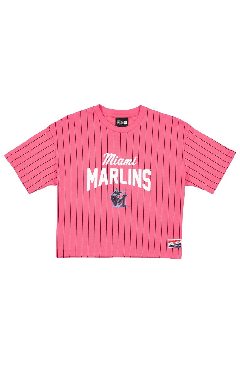 New Era Women's New Era Pink Miami Marlins 2025 City Connect Pinstripe T-Shirt, Alternate, color, Pink