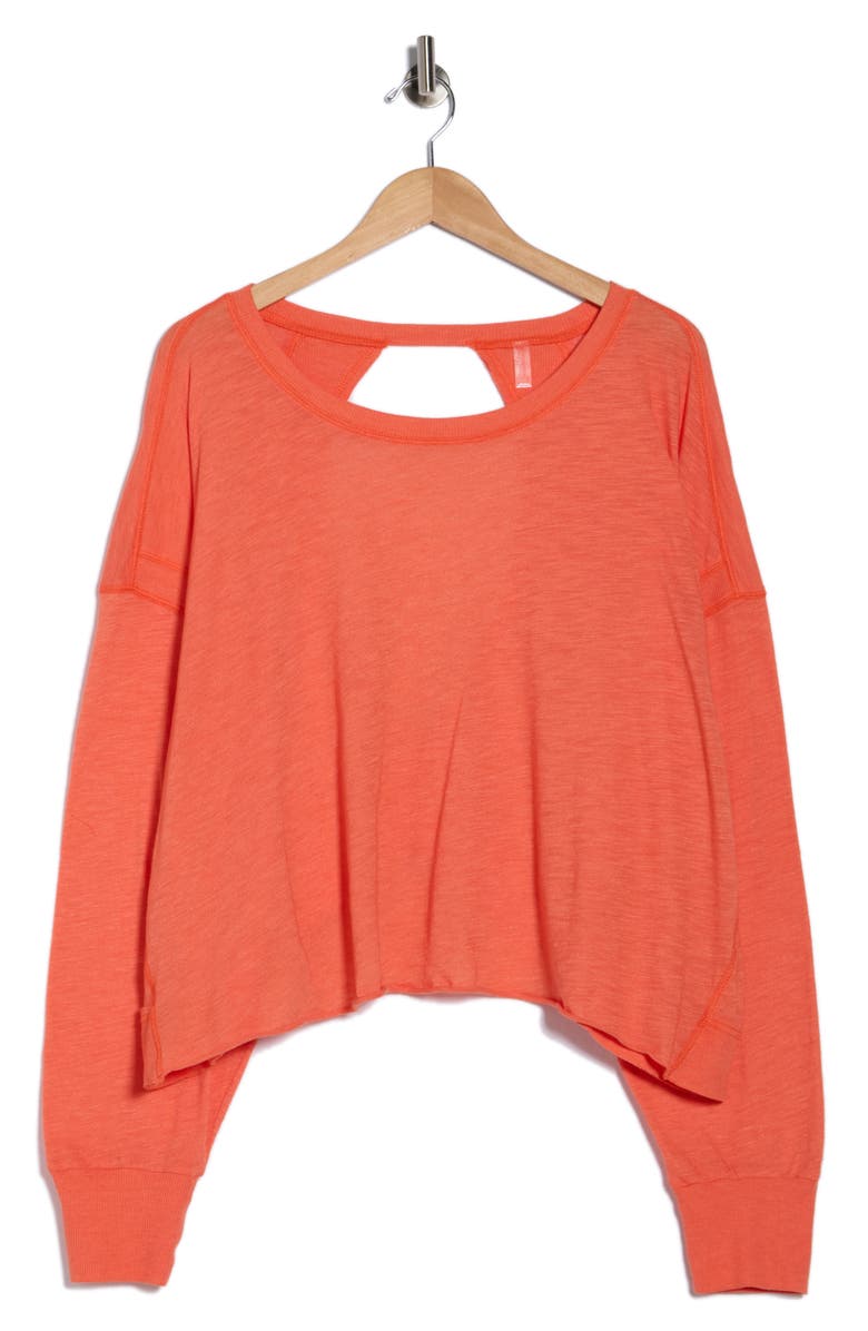 Free People FP Movement My Time Layer Open Back Crop Top, Main, color, Flame