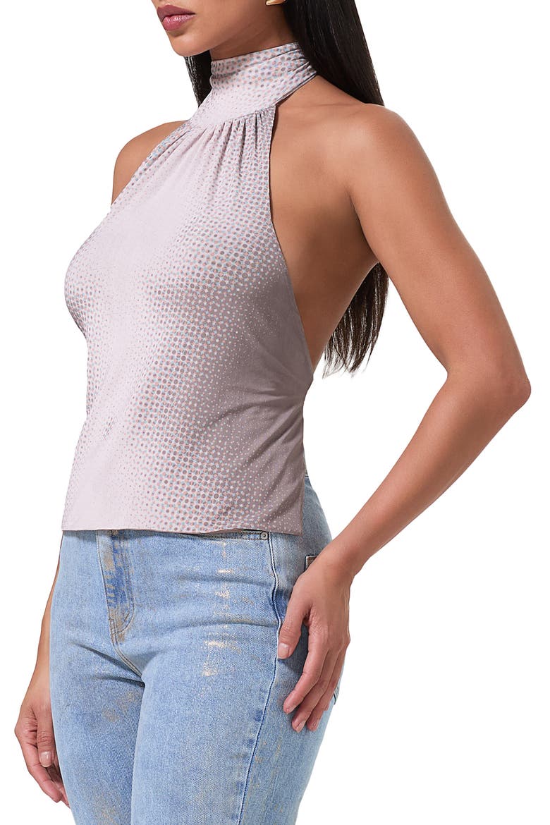 Golda Open Back Turtleneck Halter Top, Alternate, color, BEIGE ILLUSION