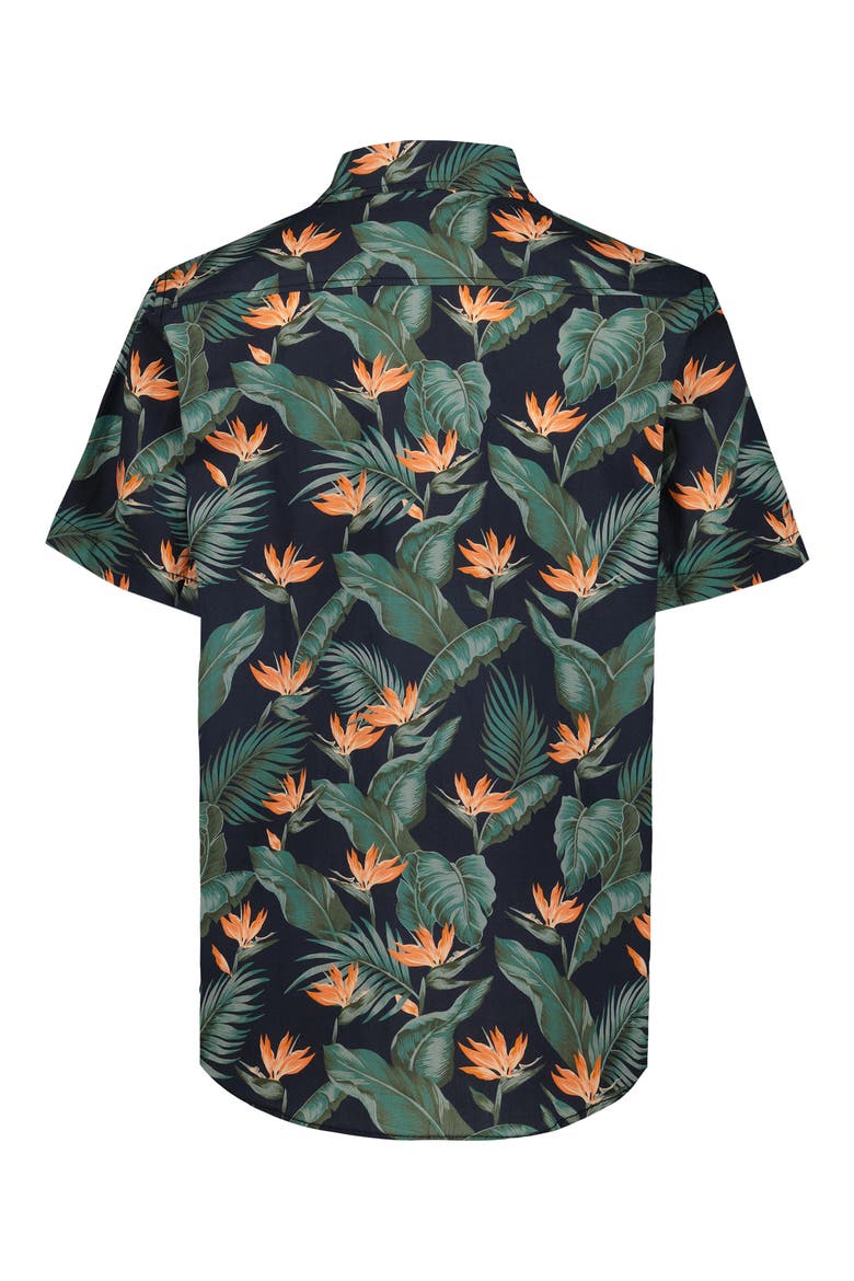 Kids' Sundays Tropical Short Sleeve Button-Down Shirt, Alternate, color, BLACK