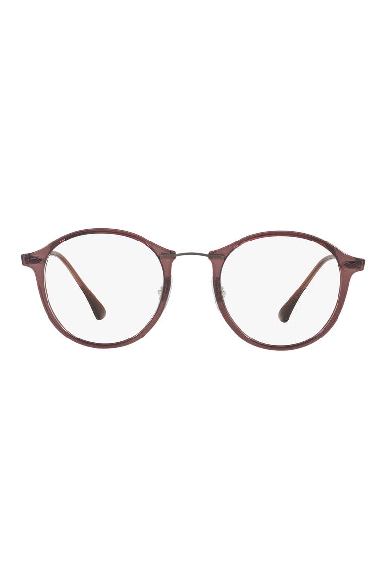 47mm Round Optical Glasses, Main, color, BORDEAUX