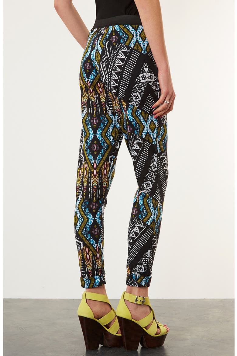 African Print Tapered Pants, Alternate, color, BLACK MULTI