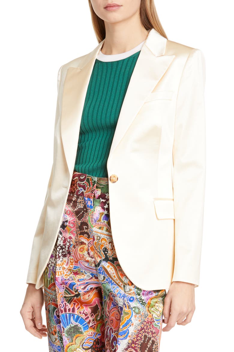Satin Blazer (Nordstrom Exclusive), Main, color, PAPYRUS