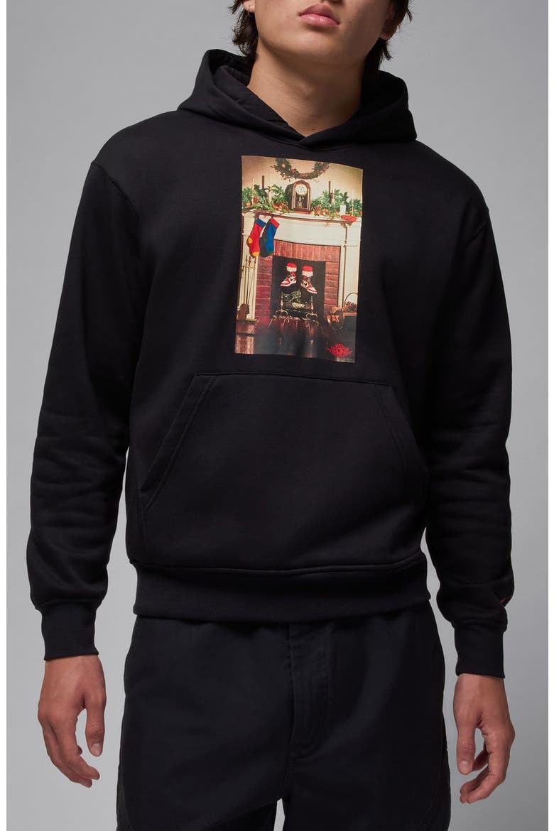 Jordan Jumpman Chimney Graphic Hoodie, Main, color, BLACK/ GYM RED