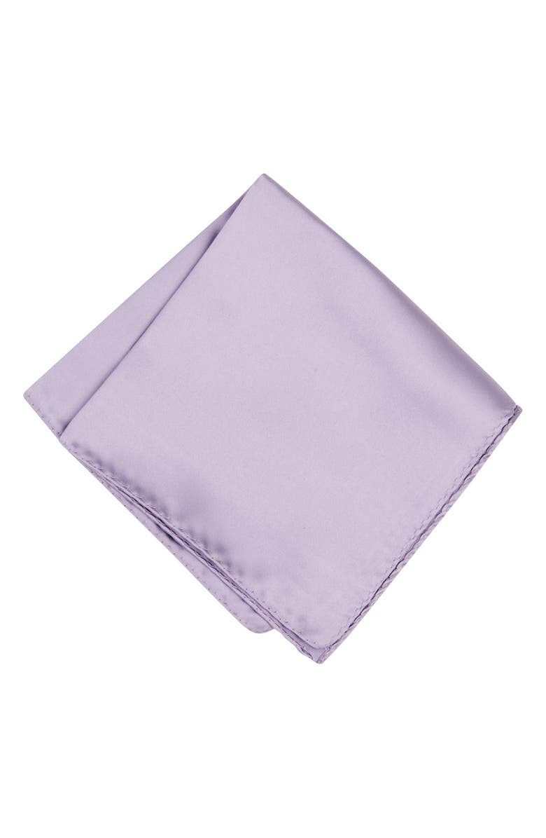 CONSTRUCT Solid Satin Pocket Square, Main, color, Lavender
