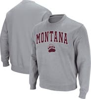 COLOSSEUM Men's Colosseum Heathered Gray Montana Grizzlies Arch & Logo Tackle Twill Pullover Sweatshirt