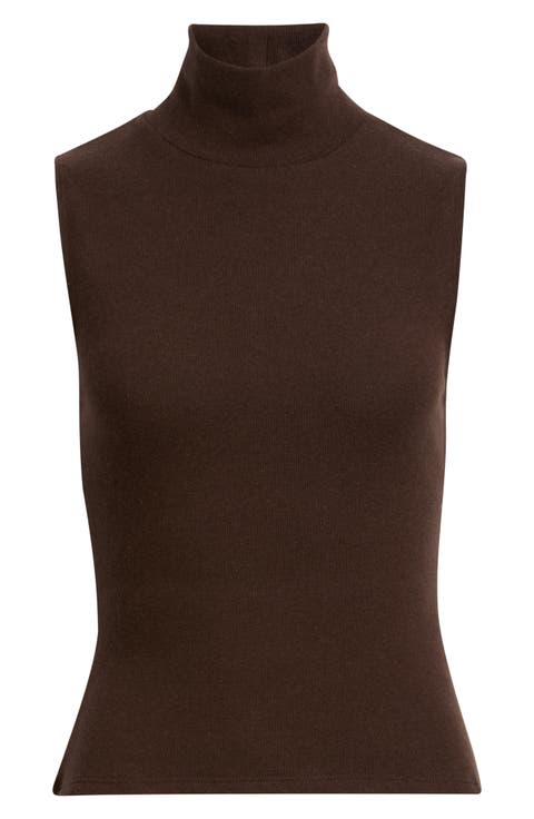 Colbie Turtleneck Sleeveless Knit Top