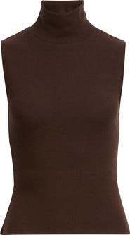 Reformation Colbie Turtleneck Sleeveless Knit Top