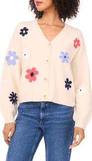 1.STATE Floral V-Neck Cardigan