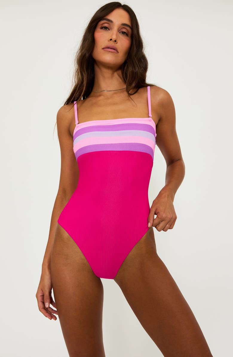 Beach Riot Jessa Stripe One-Piece Swimsuit, Alternate, color, 