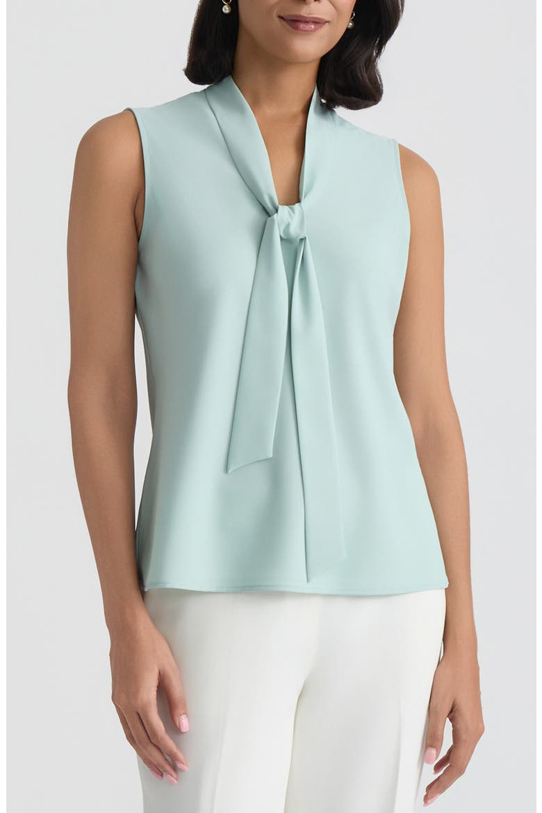 Sleeveless Tie Front Top, Main, color, SEA GLASS