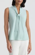 KASPER Sleeveless Tie Front Top