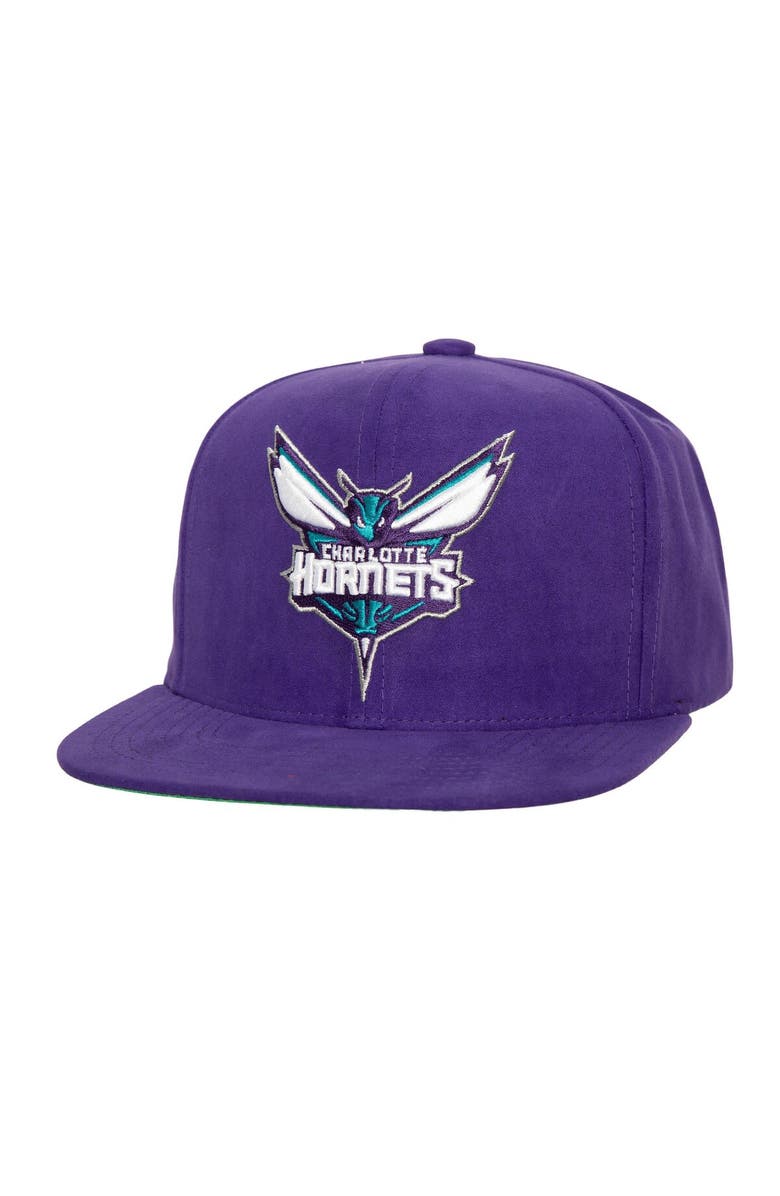 Mitchell & Ness Men's Mitchell & Ness Purple Charlotte Hornets Sweet Suede Snapback Hat, Main, color, 