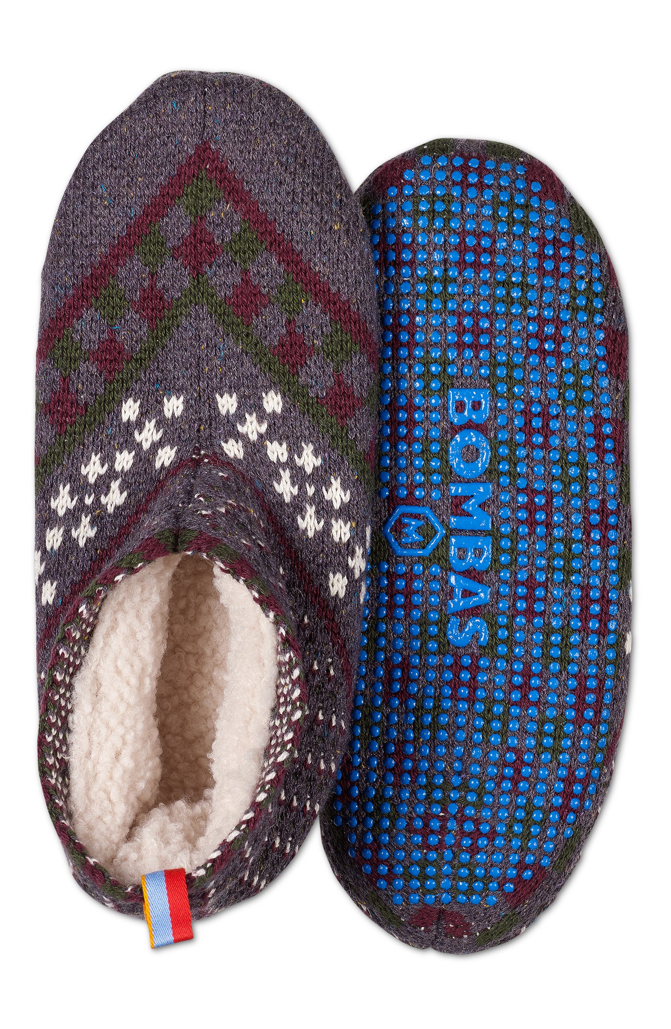 Bombas Fair Isle Gripper Slipper, Main, color, 