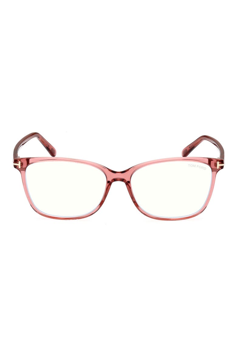 54mm Square Blue Light Blocking Glasses, Main, color, PINK / OTHER