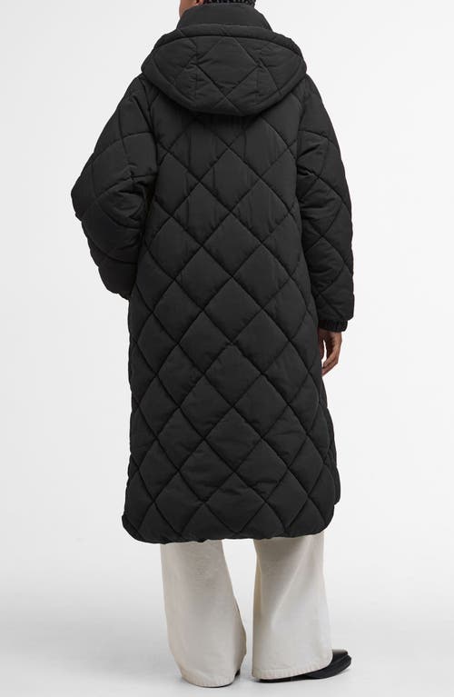 Barbour Kirkton Longline Puffer Coat In Black