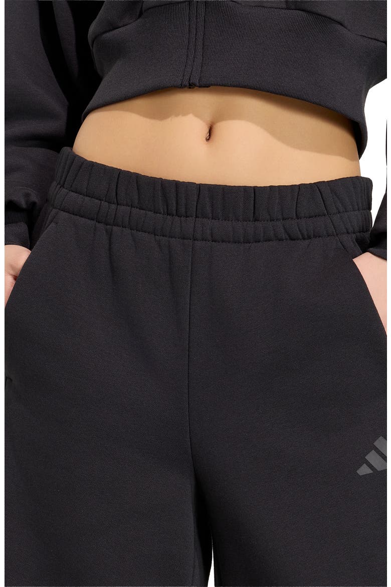 Fleece Wide Leg Pants, Alternate, color, BLACK