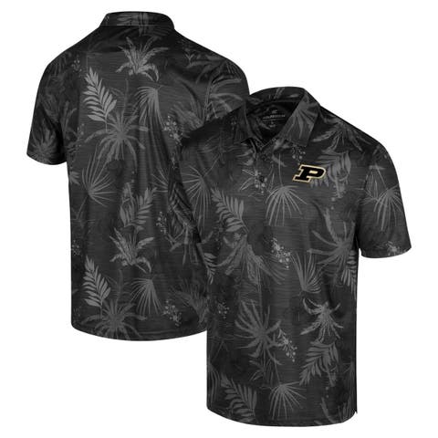 Men's Colosseum Black Purdue Boilermakers Big & Tall Palms Polo