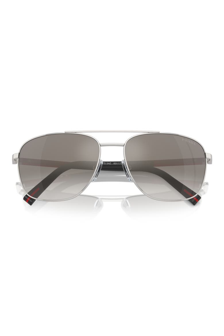 60mm Gradient Oval Sunglasses, Alternate, color, SILVER
