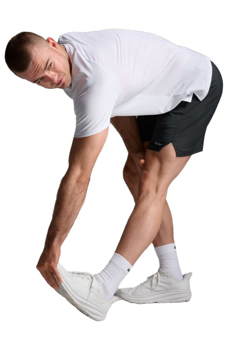 2XU Aero 7 Inch Shorts, Alternate, color, Black/Silver Reflective