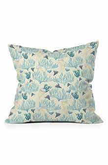 Deny Designs Coral Yellow Square Throw Pillow