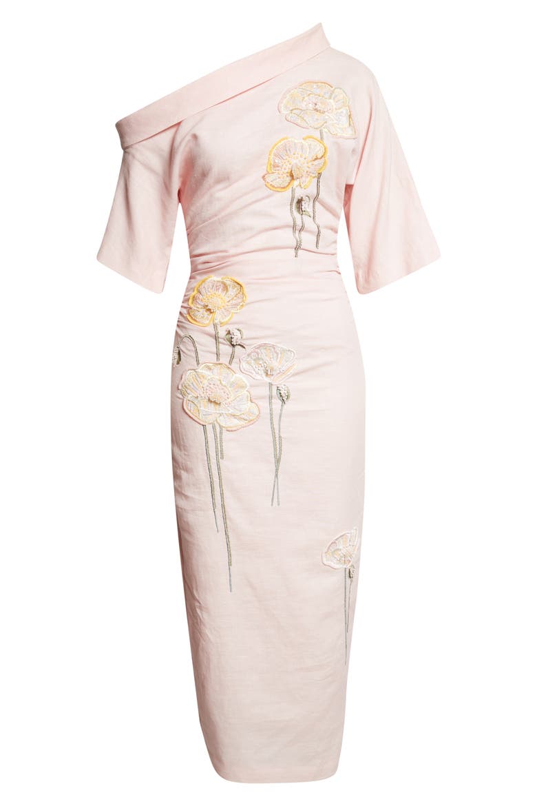 Bowery Embroidered Off the Shoulder Dress, Alternate, color, EMBROIDERED YELLOW WHITE