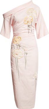 BERNADETTE Bowery Embroidered Off the Shoulder Dress