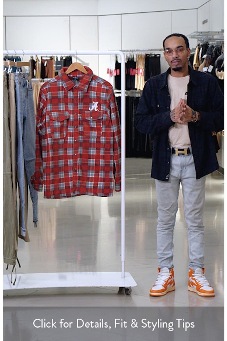 Men's Colosseum Crimson/White Alabama Crimson Tide Ellis Plaid Full-Snap Shirt Jacket video